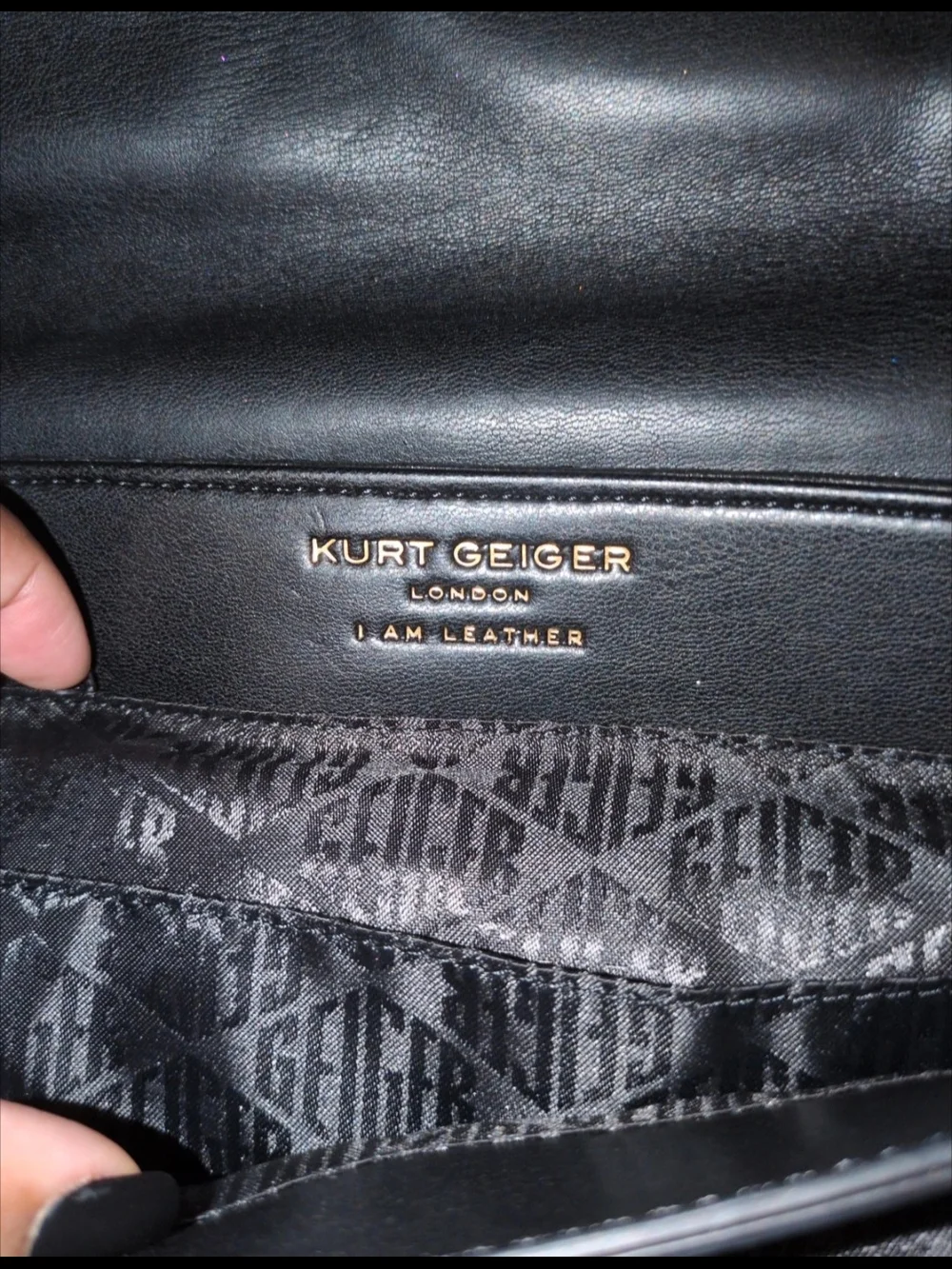 Kurt Geiger Black Quilted Shoulder Bag with Gold Chain Strap